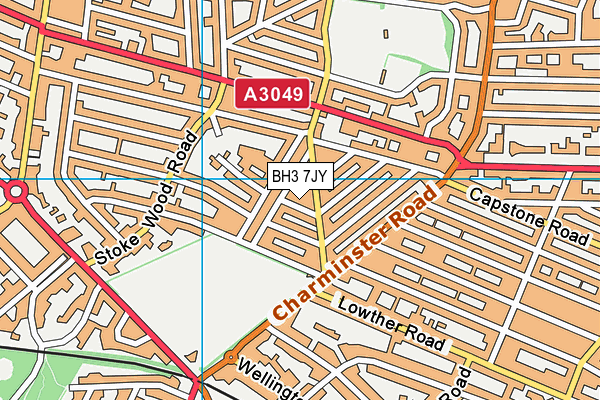 BH3 7JY map - OS VectorMap District (Ordnance Survey)