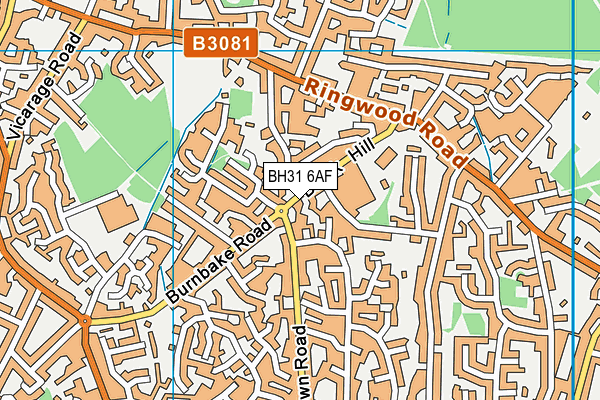 BH31 6AF map - OS VectorMap District (Ordnance Survey) BH31 6AF map - OS VectorMap District (Ordnance Survey)