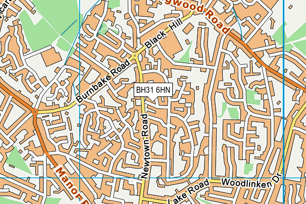 BH31 6HN map - OS VectorMap District (Ordnance Survey)