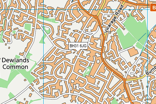 BH31 6JG map - OS VectorMap District (Ordnance Survey) BH31 6JG map - OS VectorMap District (Ordnance Survey)