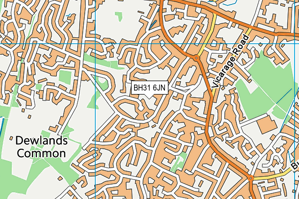 BH31 6JN map - OS VectorMap District (Ordnance Survey) BH31 6JN map - OS VectorMap District (Ordnance Survey)