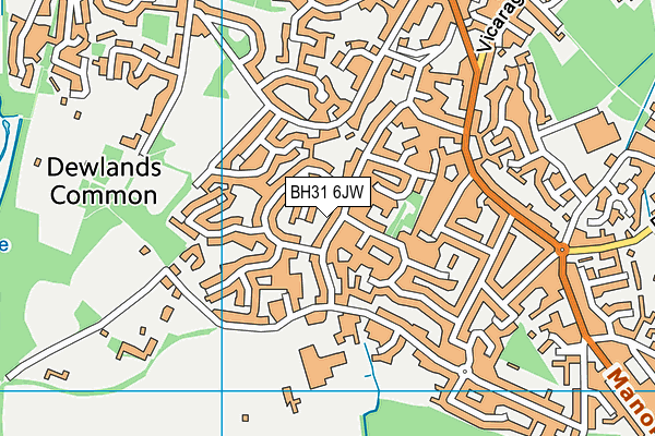 BH31 6JW map - OS VectorMap District (Ordnance Survey) BH31 6JW map - OS VectorMap District (Ordnance Survey)
