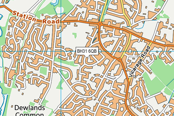 BH31 6QB map - OS VectorMap District (Ordnance Survey) BH31 6QB map - OS VectorMap District (Ordnance Survey)