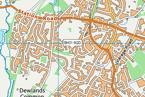 BH31 6QD map - OS VectorMap District (Ordnance Survey) BH31 6QD map - OS VectorMap District (Ordnance Survey)