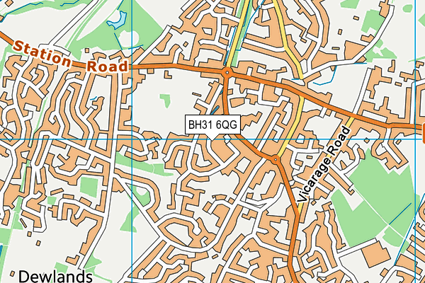 BH31 6QG map - OS VectorMap District (Ordnance Survey) BH31 6QG map - OS VectorMap District (Ordnance Survey)