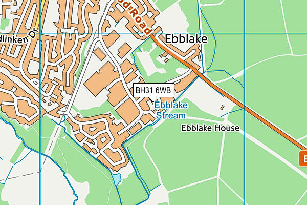 BH31 6WB map - OS VectorMap District (Ordnance Survey)