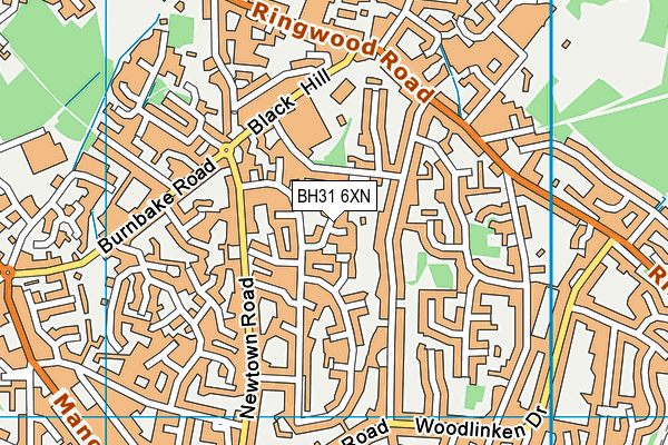BH31 6XN map - OS VectorMap District (Ordnance Survey) BH31 6XN map - OS VectorMap District (Ordnance Survey)