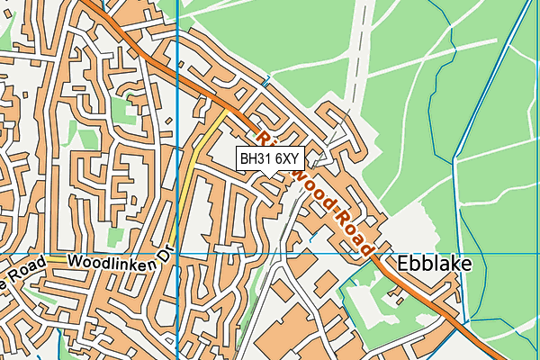 BH31 6XY map - OS VectorMap District (Ordnance Survey)