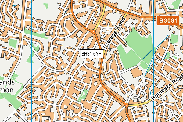 BH31 6YH map - OS VectorMap District (Ordnance Survey) BH31 6YH map - OS VectorMap District (Ordnance Survey)