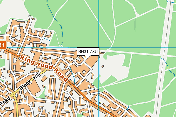 BH31 7XU map - OS VectorMap District (Ordnance Survey) BH31 7XU map - OS VectorMap District (Ordnance Survey)