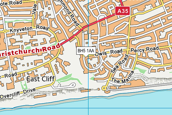 BH5 1AA map - OS VectorMap District (Ordnance Survey)
