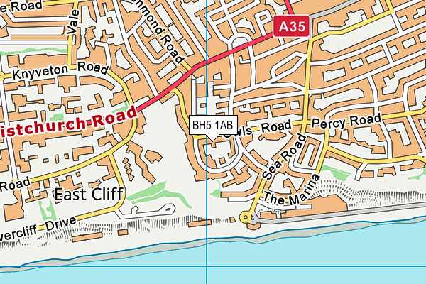 BH5 1AB map - OS VectorMap District (Ordnance Survey)