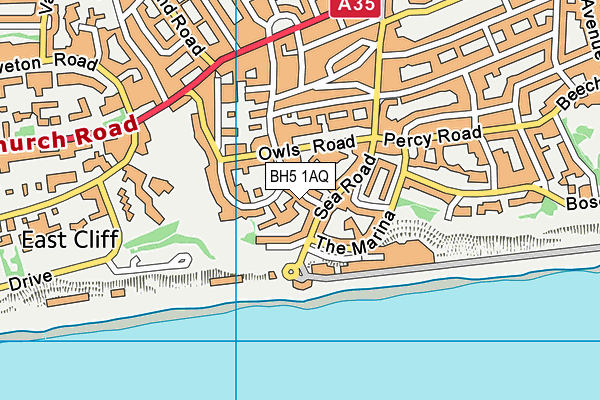 BH5 1AQ map - OS VectorMap District (Ordnance Survey)