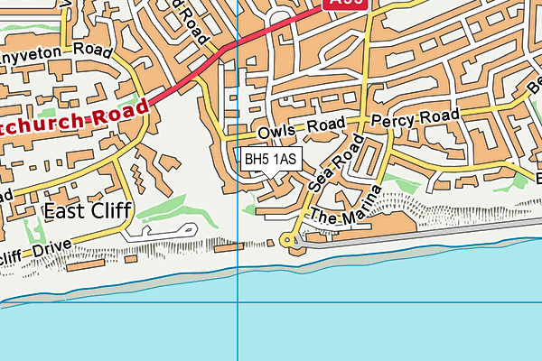 BH5 1AS map - OS VectorMap District (Ordnance Survey)