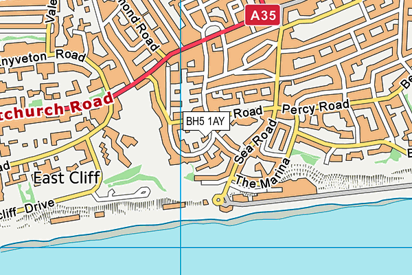 BH5 1AY map - OS VectorMap District (Ordnance Survey)
