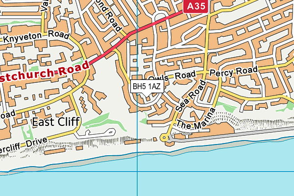 BH5 1AZ map - OS VectorMap District (Ordnance Survey)