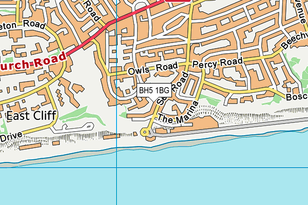 BH5 1BG map - OS VectorMap District (Ordnance Survey)
