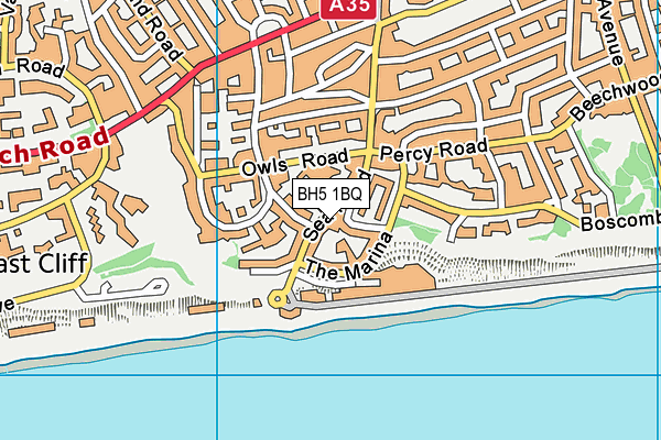 BH5 1BQ map - OS VectorMap District (Ordnance Survey)