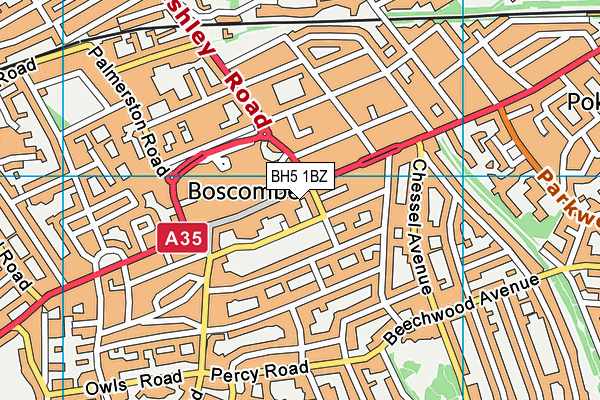 BH5 1BZ map - OS VectorMap District (Ordnance Survey) BH5 1BZ map - OS VectorMap District (Ordnance Survey)