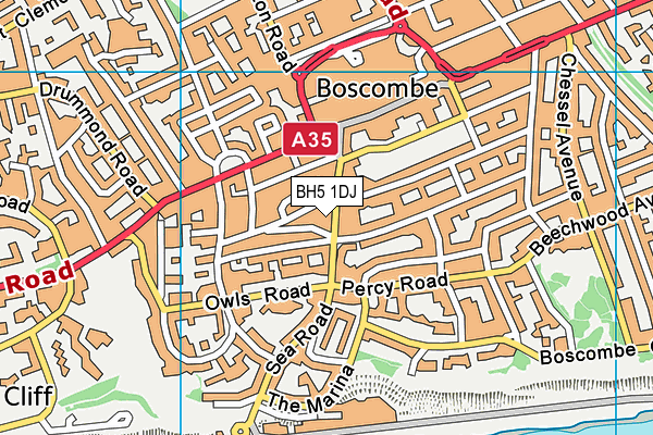 BH5 1DJ map - OS VectorMap District (Ordnance Survey) BH5 1DJ map - OS VectorMap District (Ordnance Survey)