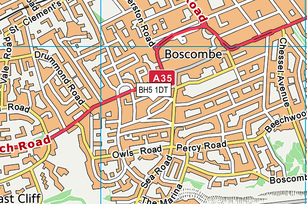 BH5 1DT map - OS VectorMap District (Ordnance Survey) BH5 1DT map - OS VectorMap District (Ordnance Survey)