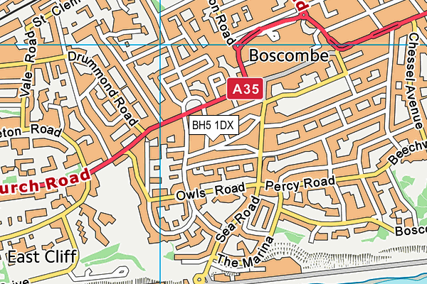 BH5 1DX map - OS VectorMap District (Ordnance Survey) BH5 1DX map - OS VectorMap District (Ordnance Survey)