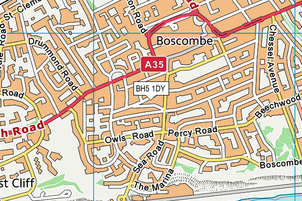 BH5 1DY map - OS VectorMap District (Ordnance Survey) BH5 1DY map - OS VectorMap District (Ordnance Survey)
