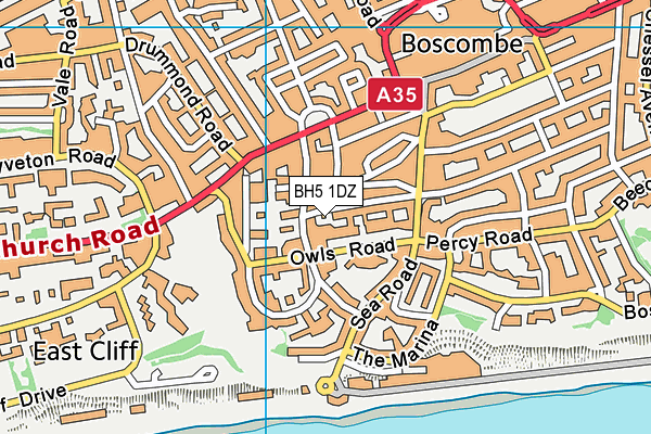 BH5 1DZ map - OS VectorMap District (Ordnance Survey) BH5 1DZ map - OS VectorMap District (Ordnance Survey)