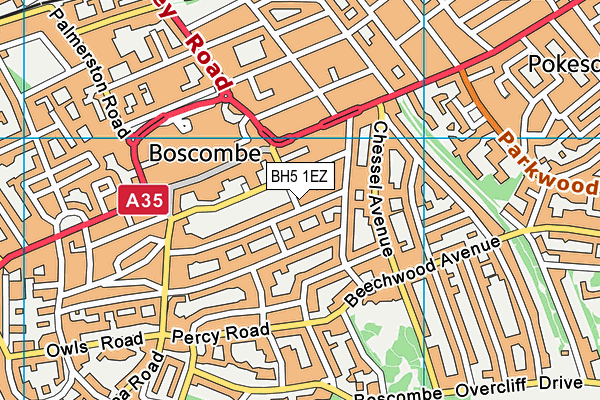BH5 1EZ map - OS VectorMap District (Ordnance Survey) BH5 1EZ map - OS VectorMap District (Ordnance Survey)