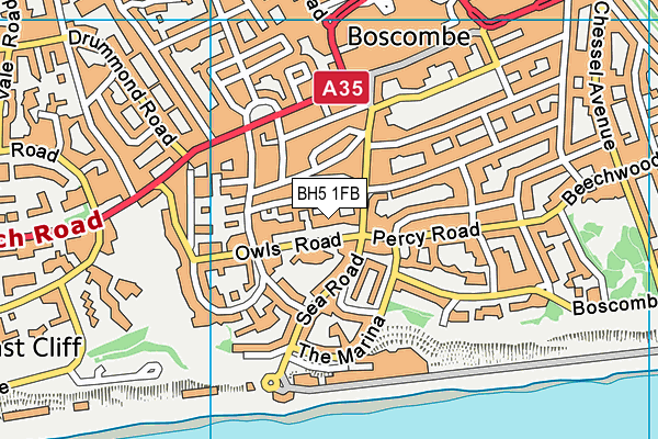 BH5 1FB map - OS VectorMap District (Ordnance Survey) BH5 1FB map - OS VectorMap District (Ordnance Survey)
