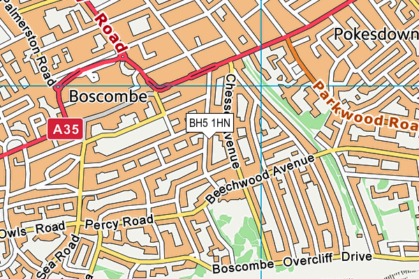 BH5 1HN map - OS VectorMap District (Ordnance Survey) BH5 1HN map - OS VectorMap District (Ordnance Survey)