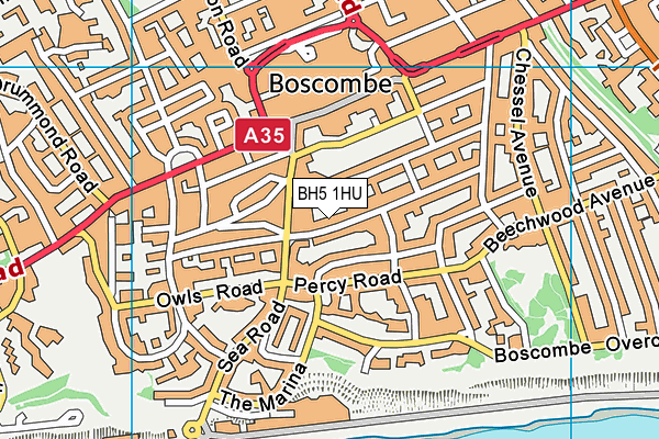 BH5 1HU map - OS VectorMap District (Ordnance Survey) BH5 1HU map - OS VectorMap District (Ordnance Survey)