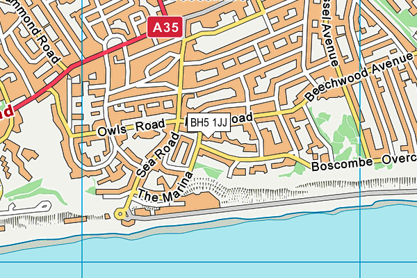 BH5 1JJ map - OS VectorMap District (Ordnance Survey)