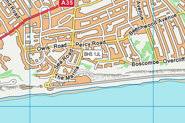 BH5 1JL map - OS VectorMap District (Ordnance Survey) BH5 1JL map - OS VectorMap District (Ordnance Survey)