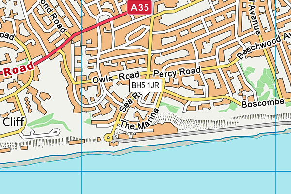 BH5 1JR map - OS VectorMap District (Ordnance Survey) BH5 1JR map - OS VectorMap District (Ordnance Survey)