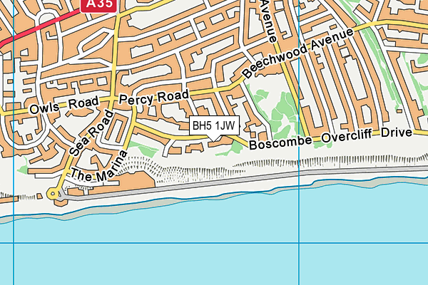 BH5 1JW map - OS VectorMap District (Ordnance Survey) BH5 1JW map - OS VectorMap District (Ordnance Survey)