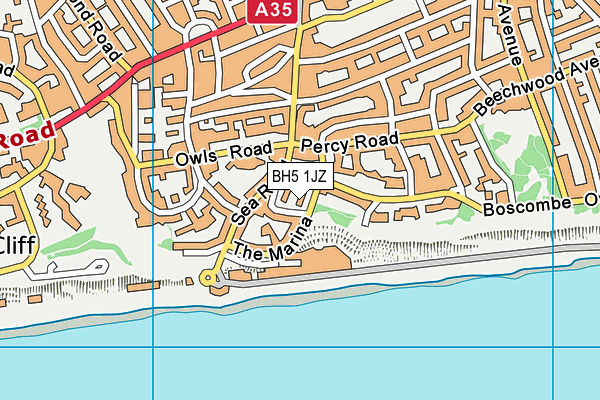 BH5 1JZ map - OS VectorMap District (Ordnance Survey) BH5 1JZ map - OS VectorMap District (Ordnance Survey)
