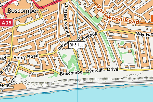 BH5 1LJ map - OS VectorMap District (Ordnance Survey) BH5 1LJ map - OS VectorMap District (Ordnance Survey)