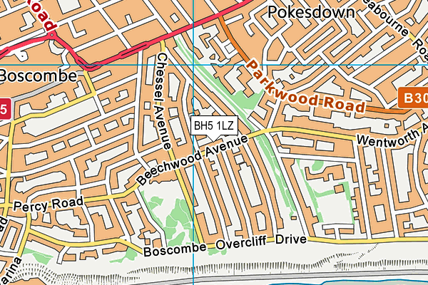BH5 1LZ map - OS VectorMap District (Ordnance Survey) BH5 1LZ map - OS VectorMap District (Ordnance Survey)