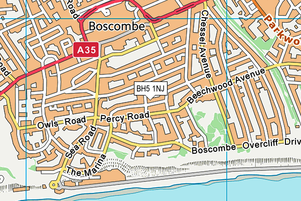 BH5 1NJ map - OS VectorMap District (Ordnance Survey) BH5 1NJ map - OS VectorMap District (Ordnance Survey)