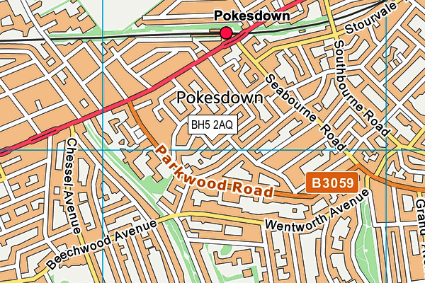 BH5 2AQ map - OS VectorMap District (Ordnance Survey)