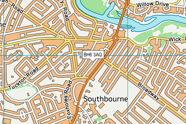 BH6 3AQ map - OS VectorMap District (Ordnance Survey) BH6 3AQ map - OS VectorMap District (Ordnance Survey)