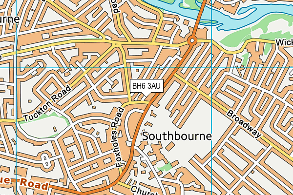 BH6 3AU map - OS VectorMap District (Ordnance Survey) BH6 3AU map - OS VectorMap District (Ordnance Survey)