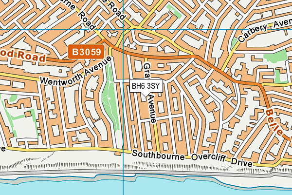 BH6 3SY map - OS VectorMap District (Ordnance Survey) BH6 3SY map - OS VectorMap District (Ordnance Survey)