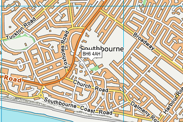 BH6 4AH map - OS VectorMap District (Ordnance Survey) BH6 4AH map - OS VectorMap District (Ordnance Survey)
