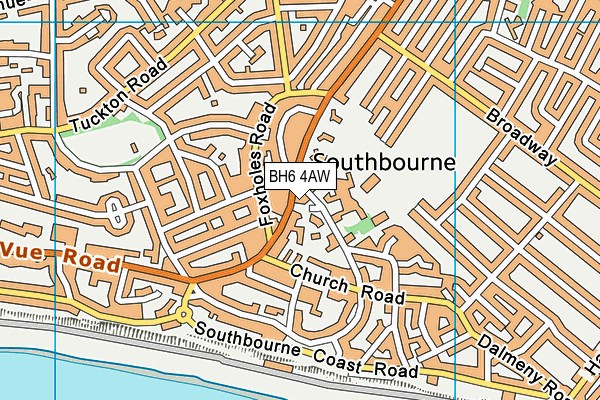 BH6 4AW map - OS VectorMap District (Ordnance Survey) BH6 4AW map - OS VectorMap District (Ordnance Survey)