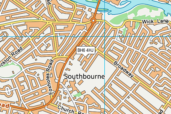 BH6 4HJ map - OS VectorMap District (Ordnance Survey) BH6 4HJ map - OS VectorMap District (Ordnance Survey)