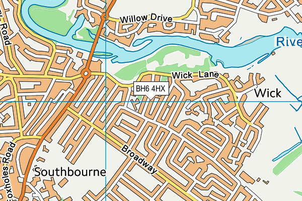 BH6 4HX map - OS VectorMap District (Ordnance Survey) BH6 4HX map - OS VectorMap District (Ordnance Survey)