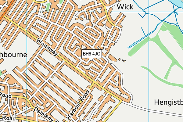 BH6 4JG map - OS VectorMap District (Ordnance Survey) BH6 4JG map - OS VectorMap District (Ordnance Survey)