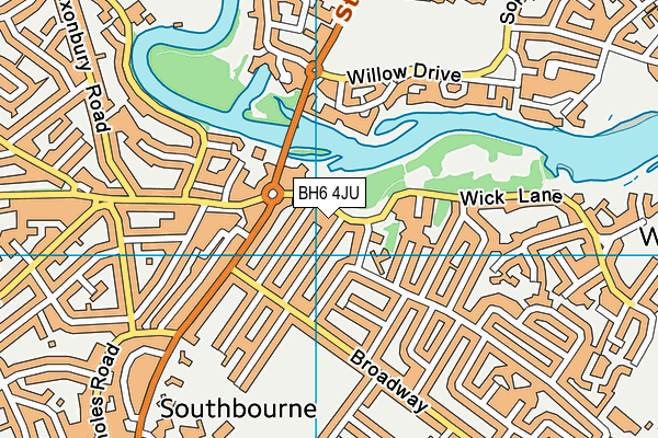BH6 4JU map - OS VectorMap District (Ordnance Survey) BH6 4JU map - OS VectorMap District (Ordnance Survey)
